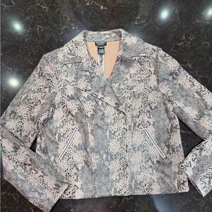 Soho Women's Snake Print Leather Jacket